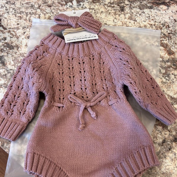Knit Hoodie Newborn Overall Set