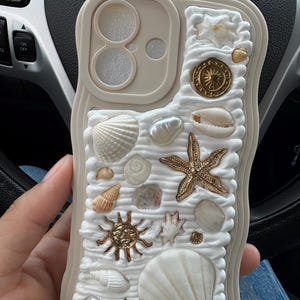 Customized iPhone case in any size - Handcrafted mosaic seashell with personalised initial by Sunny & Me - made in Australia