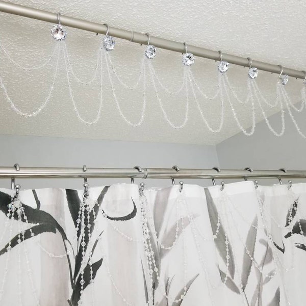 Pearl Resin Double Swag Shower Curtain Beaded Accessory. Acrylic ...