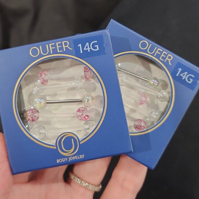 6 Anneaux De Piercing Incaton - 14G 16mm, Acrylique Flexible, Pour Langue Ou Mamelons