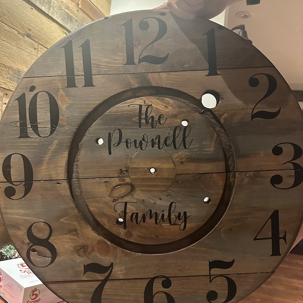 Rustic Farmhouse Spool Wall Clock – 20