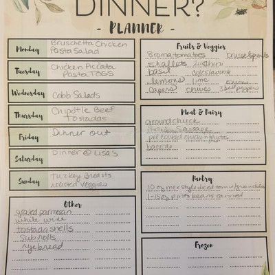 Printable Monthly Weekly Family Menu Planners, 1 2 4 Week Meal Schedule ...