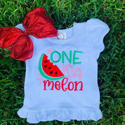 One in a Melon Applique Design Instant Download 4x4 5x5 - Etsy
