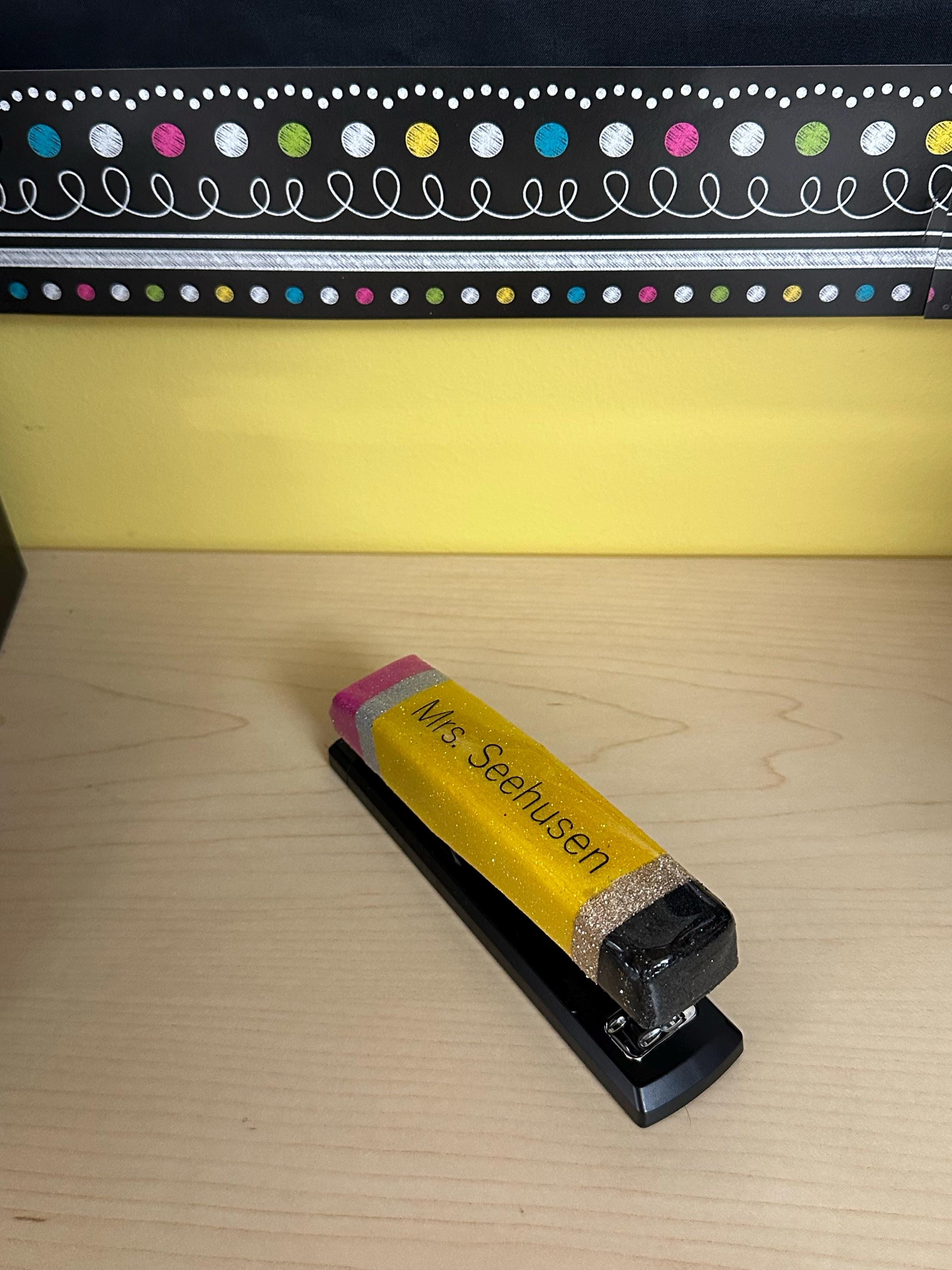 Personalized Stapler|Teacher Stapler|Pencil Stapler|Glitter Stapler|Cute Teacher Gift| Epoxy Resin Stapler|Crayon Stapler|Notebook Stapler