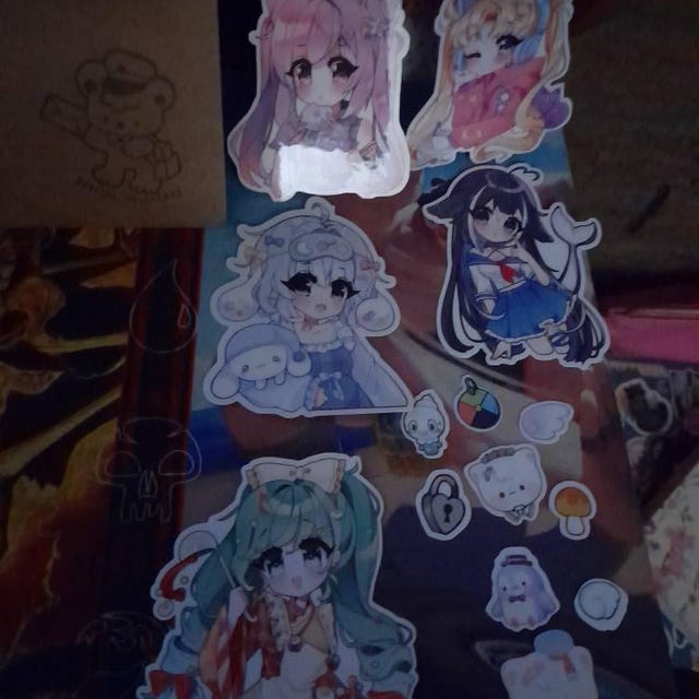 かわいいアニメガールステッカーパック：ラミネートビニールミステリー