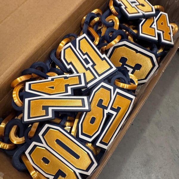 Custom 3D Jersey Number Chain: Sports Team Colors Hype Chain - Etsy