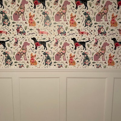 Floral Dogs Wallpaper 8 Patchwork Dogs by Shopcabin Floral Dogs Custom