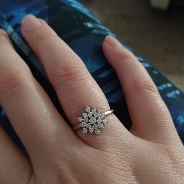 Anello fiocco di neve Gioielli fiocco di neve con zirconi cubici Taglie 6 9 Gioielli in argento sterling 925 Etsy Italia