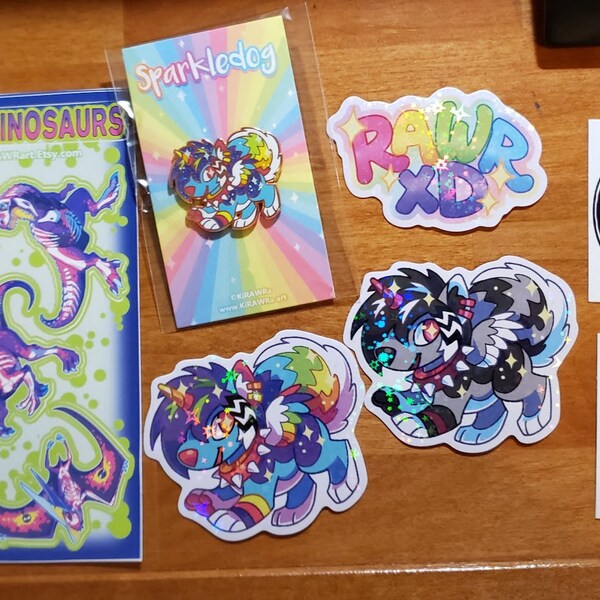 Rad Rax Dinosaur Sticker Rad Dinosaurs Sticker Sheet || Vinyl Dino Neon Skeleton Paleo ...