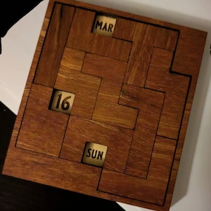 100% Hardwood Daily Calendar Puzzle - 3" x 3.4"