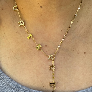 Name Necklace in Goldplated Chain, Waterproof, Custom Name Jewelry, Personalized Necklace, Gift for Her, Initial chain, Name Chain