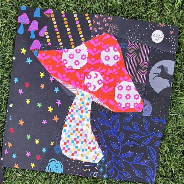 Toadstool FPP Quilt Block PDF Pattern - 3 Block Sizes - Etsy