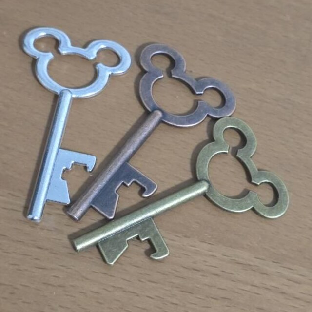 15 Pcs Mickey Mouse Key Bottle Openers , Antique Silver/ Bronze