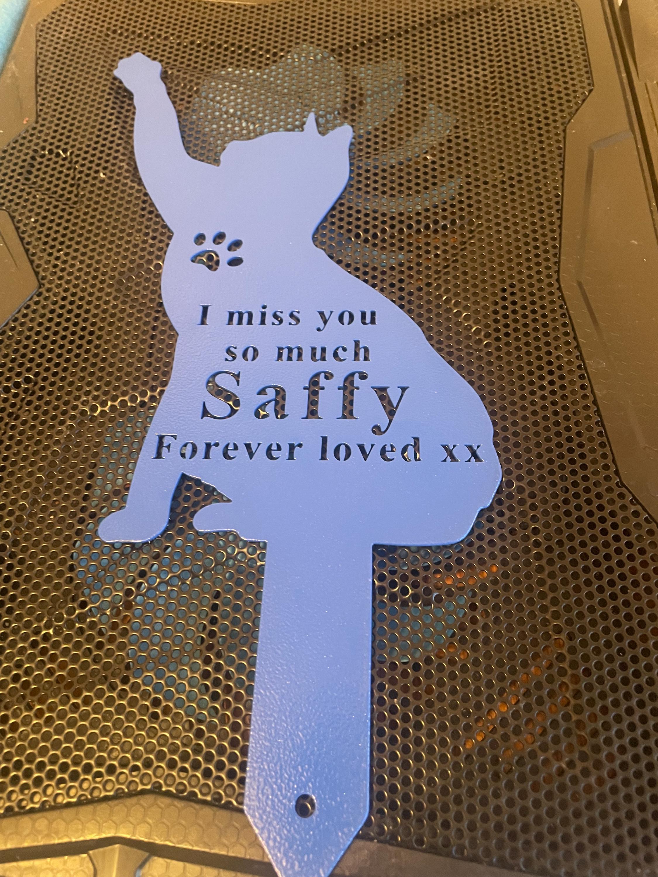 Custom Cat Memorial Stake Personalized Cat Memorial Plaque with Stake Cat Grave Marker Cat Memorial Gift Metal Garden Stake Cat Burial Stake