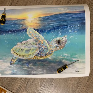 Sea Turtle Wall Art, Sea Turtle Decor, Coastal Bathroom Decor, Sea ...