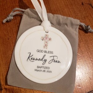 Personalized God Bless Christening Ornament, Custom Baptism Ornament ...