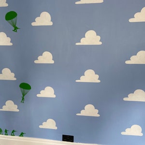 Large Cloud Wall Stencils Set Toy Room Story Book Stencil Etsy