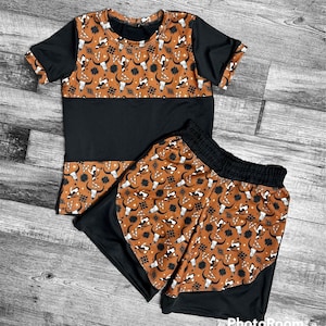 Brown Cow Printed Pants Set