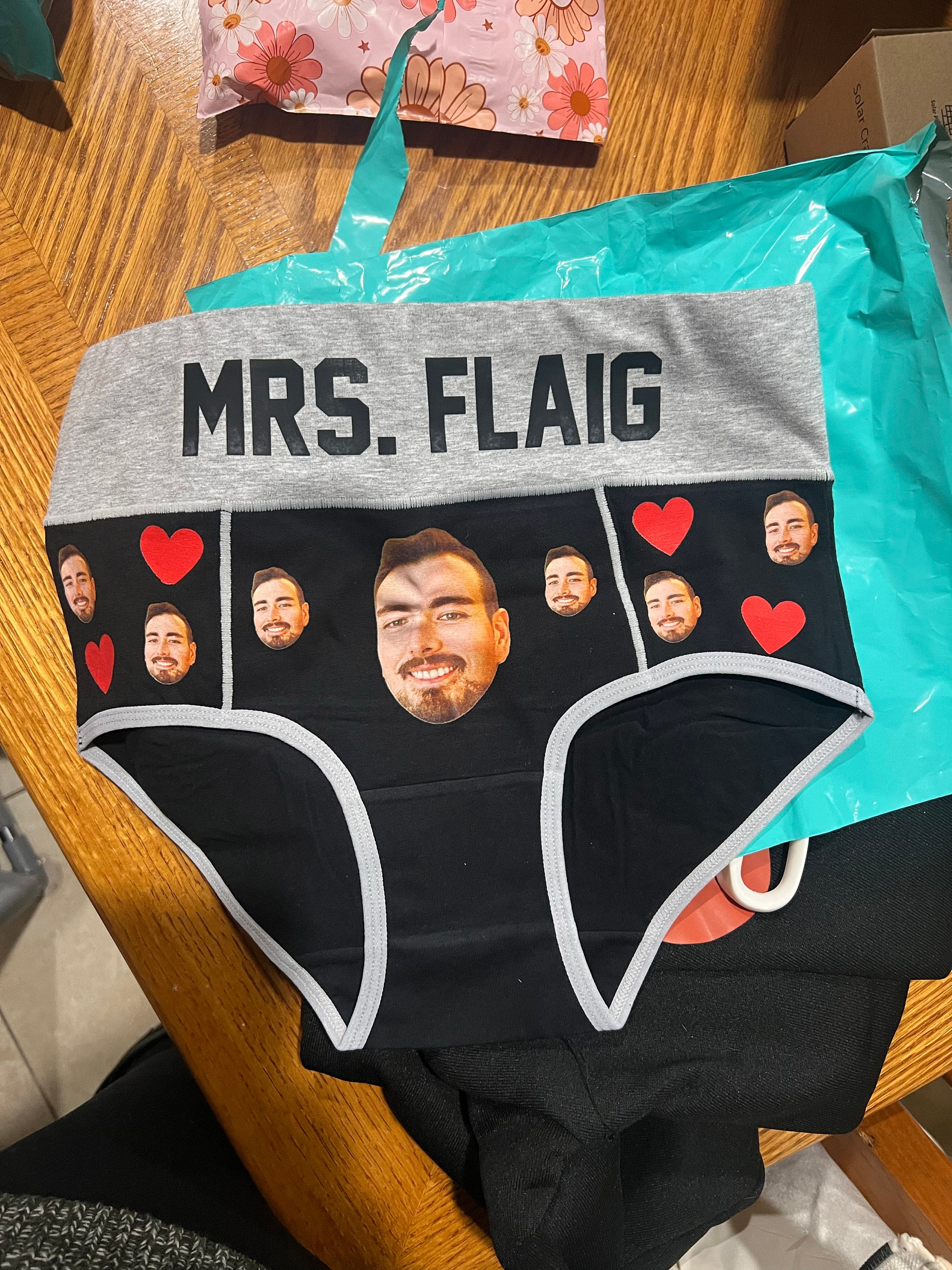 Gift for Bride, Undies for Bride, Underwear for Bride, Bachelorette Gift, Valentines Underwear, Valentines Gift for Her, Custom Face Underwear