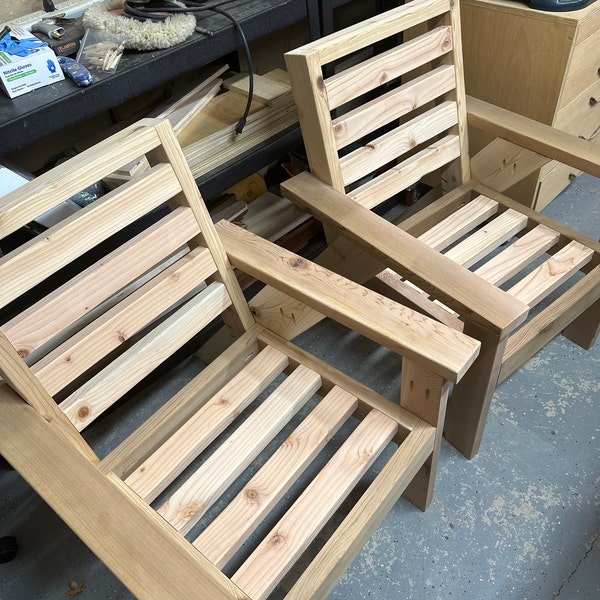 Outdoor Lounge Chair Woodworking Plans - Wood Patio Chair PDF Plans - Etsy