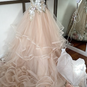 Blush pink and 2025 white dress