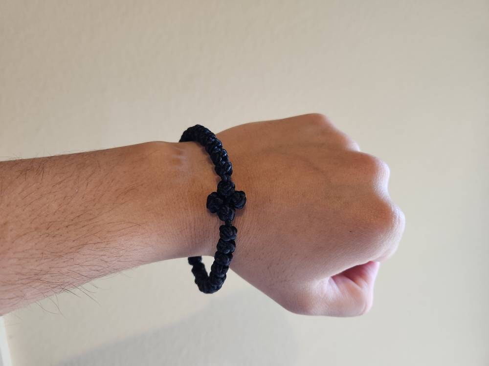 Orthodox Prayer Rope bracelet 33 knots brojanica komboskini black orthodox jewelry, Christian Gifts, Christian bracelet, Christian jewelry