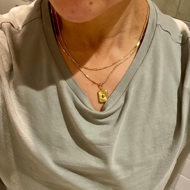 18k GF Gold Minimalist Chain Necklace, Tiny Gold Chain Necklace