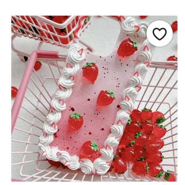 Strawberry Cake Decoden Phone Case for All Brand, Fake Cake Strawberry Cake Decoden Phone Case for All Brand, Fake Cake