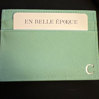 Personalized Monogram Credit Card Holder Esme Saffiano Leather ...