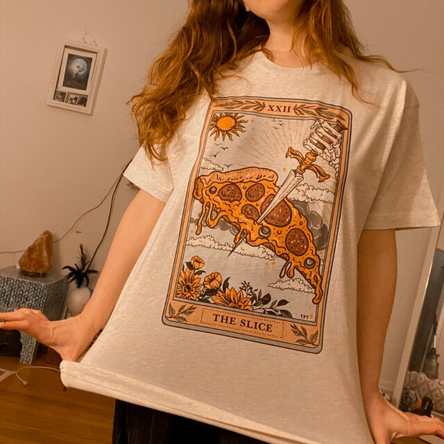 The Slice Pizza Tarot Card Shirt, Occult Mystical Pizza