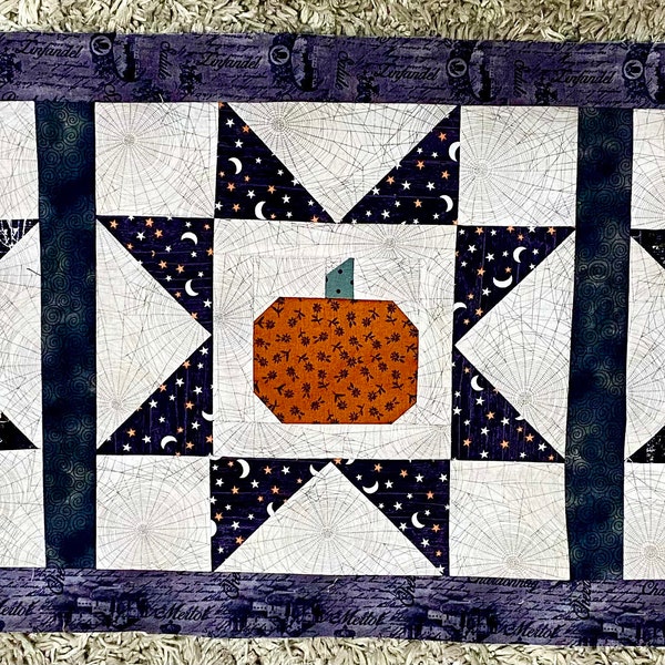 Pumpkin in a Star Block - PDF Pattern - Etsy