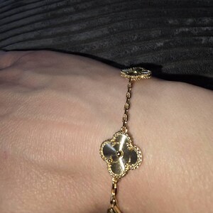 Gold Clover Bracelet – 18K Gold Plated, Dainty Four Leaf Clover Jewelry, Lucky Charm Gift