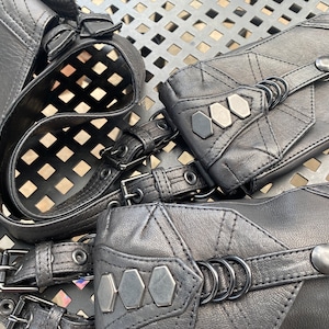 BLACK CHROME Leather Shoulder Holsters and Phone Case - Etsy UK