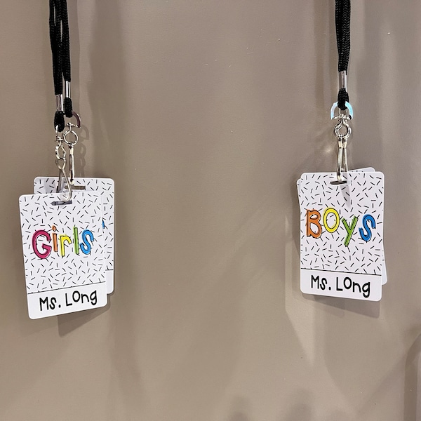 Confetti Brights Theme Classroom Hall Passes for Teachers, Personalized ...