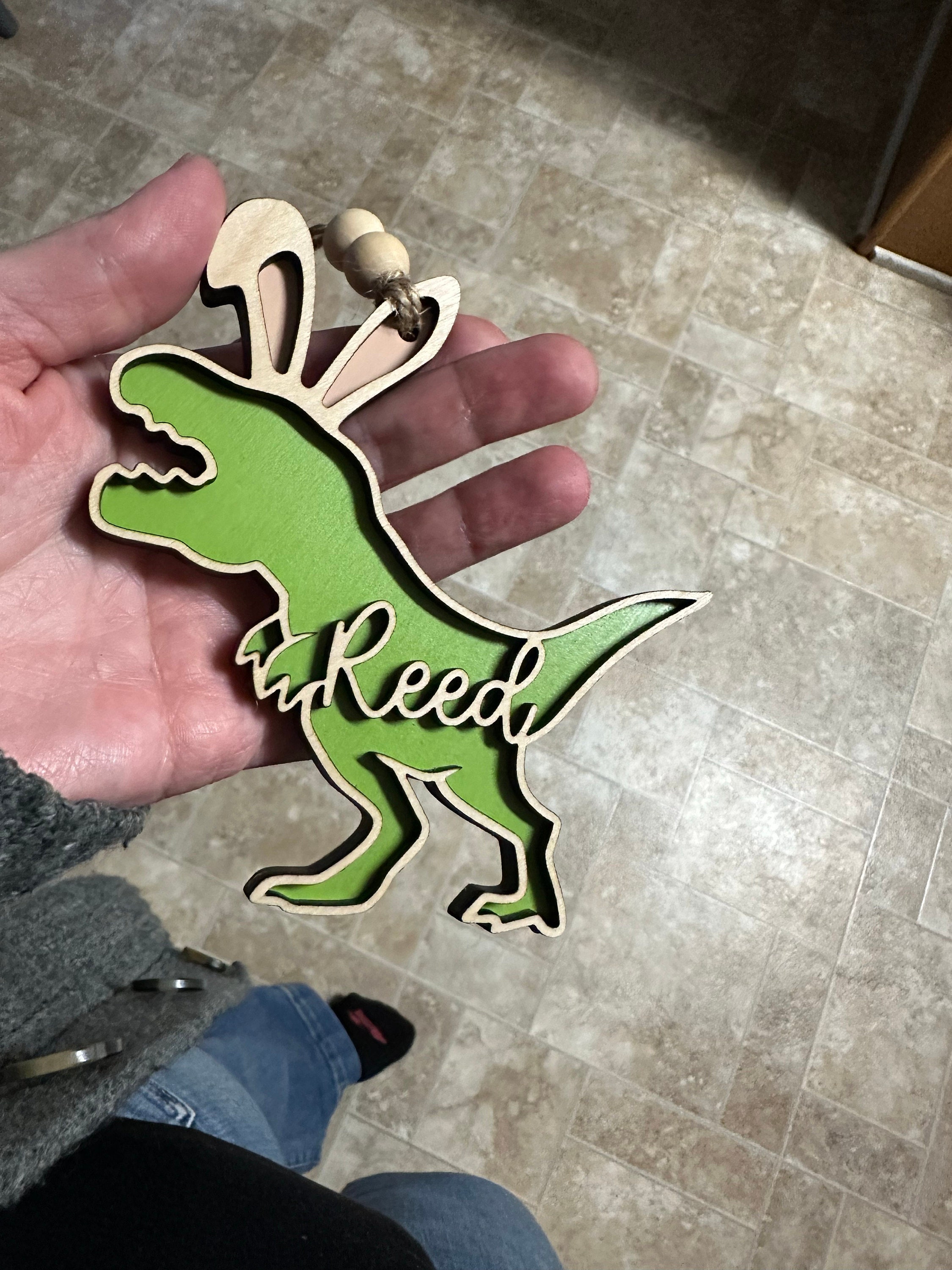 Easter basket tag, personalized name tag, dinosaur decor, Dino easter tag, easter bunny, kids easter decor, Easter egg, easter tier tray