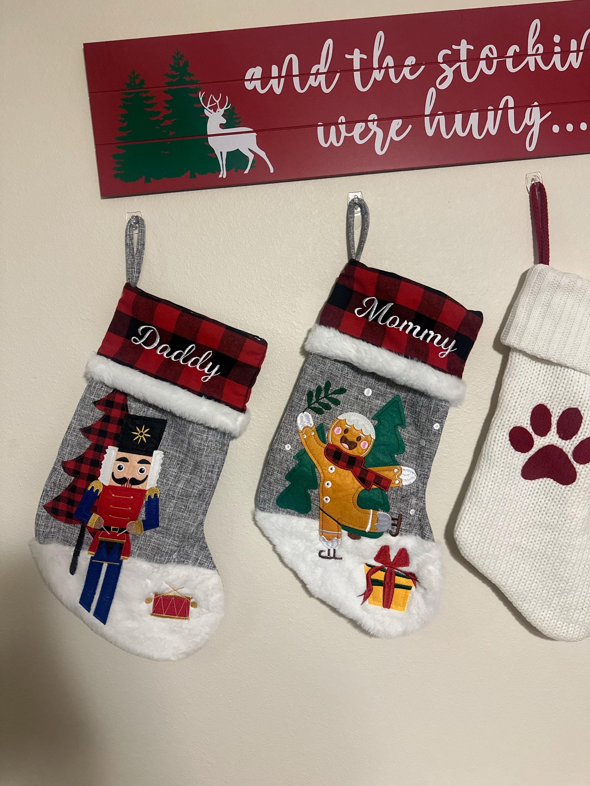 Christmas Stockings Personalized Holiday Stockings for Family Stockings Buffalo Plaid Stocking Embroidered Name Stockings for Christmas Gift