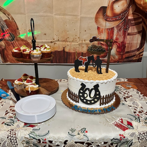 Cowboy Cake Topper, Rodeo Cake Topper, Rustic Cake Topper, Western Cake ...