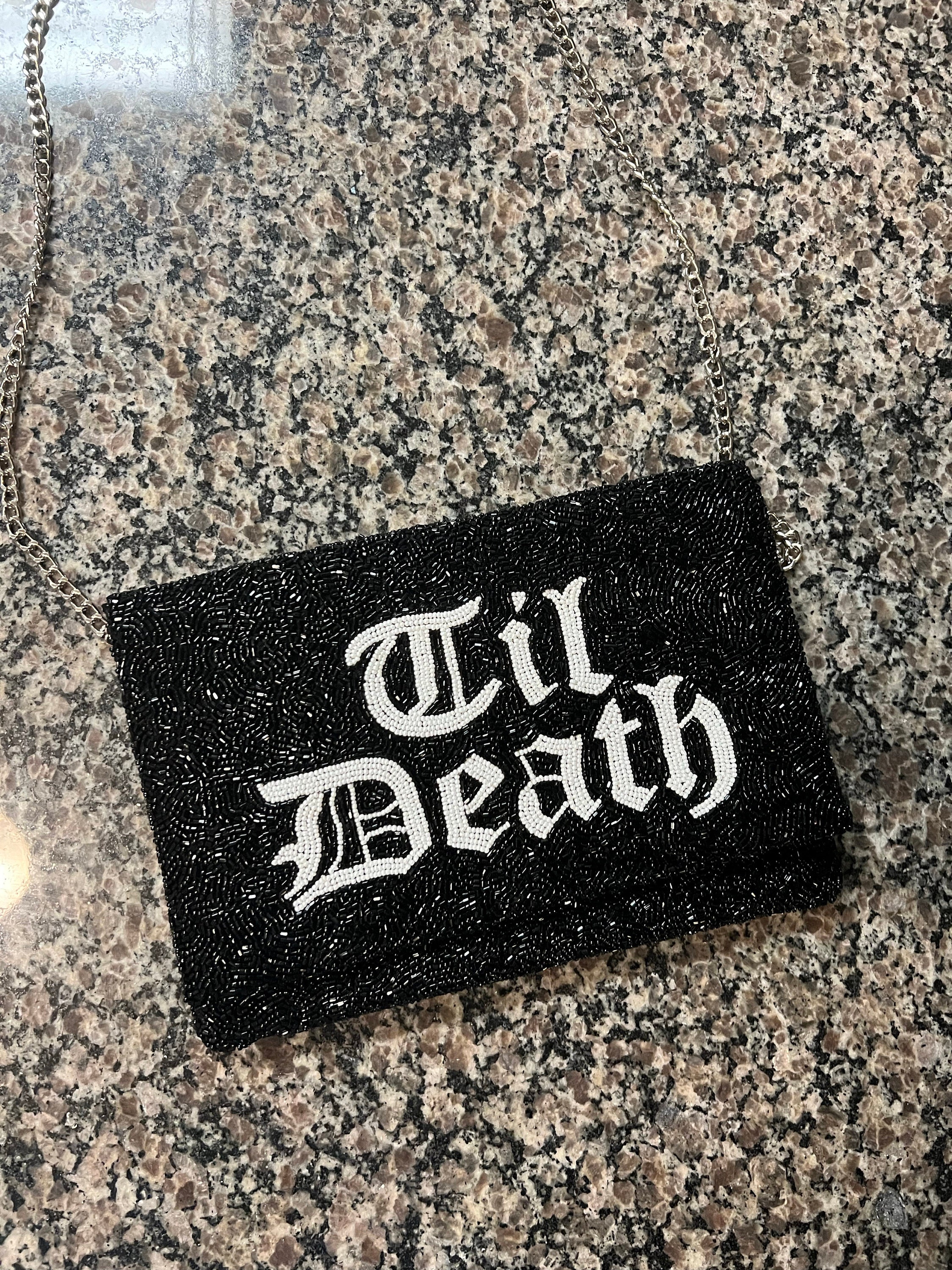 Gothic Braut Clutch Tasche, Gothic Clutch Tasche für Braut, Schwarze Braut Clutch Tasche, Schwarze Braut Perlen Clutch Tasche, Gothic Hochzeit Clutch