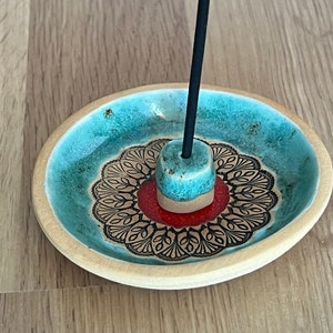 BEAMARKER Porta Incenso In Ceramica per Bastoncini, Bruciatori di Incenso A Forma di Fiore di Loto, Porta Incenso A Forma di Salvia e Palo Santo, Vassoio Decorativo Floreale per Raccogliere La Cenere