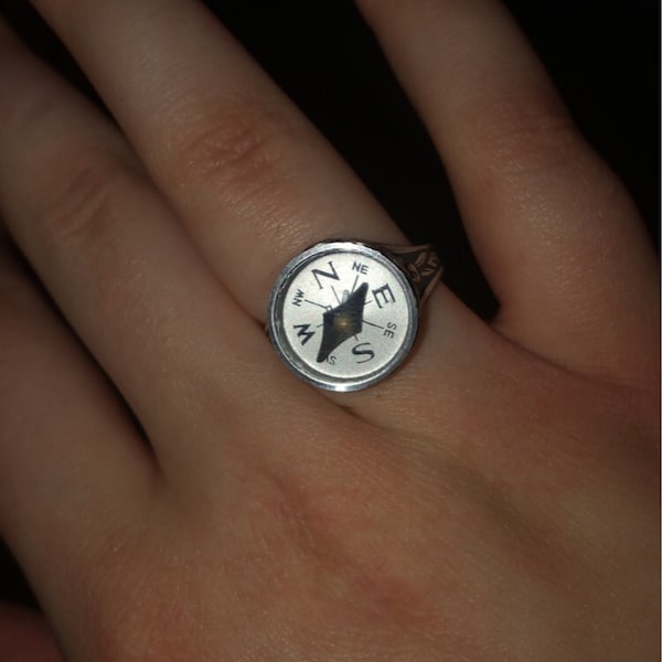 Vintage Style Compass Ring With Adjustable Sterling Silver Edwardian ...