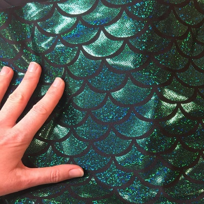 Green Dragon Scale Four Way Stretch Spandex Fabric by the Yard - Etsy