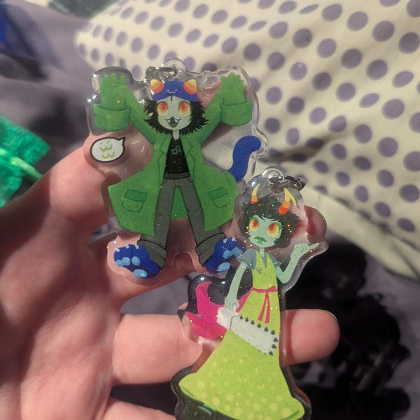 Homestuck Beta Troll Glitter Keychains - Etsy