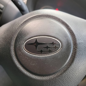 Steering Wheel Emblem Overlay Decal - Stars - Precision Cut - Any Color! Compatible with Subaru