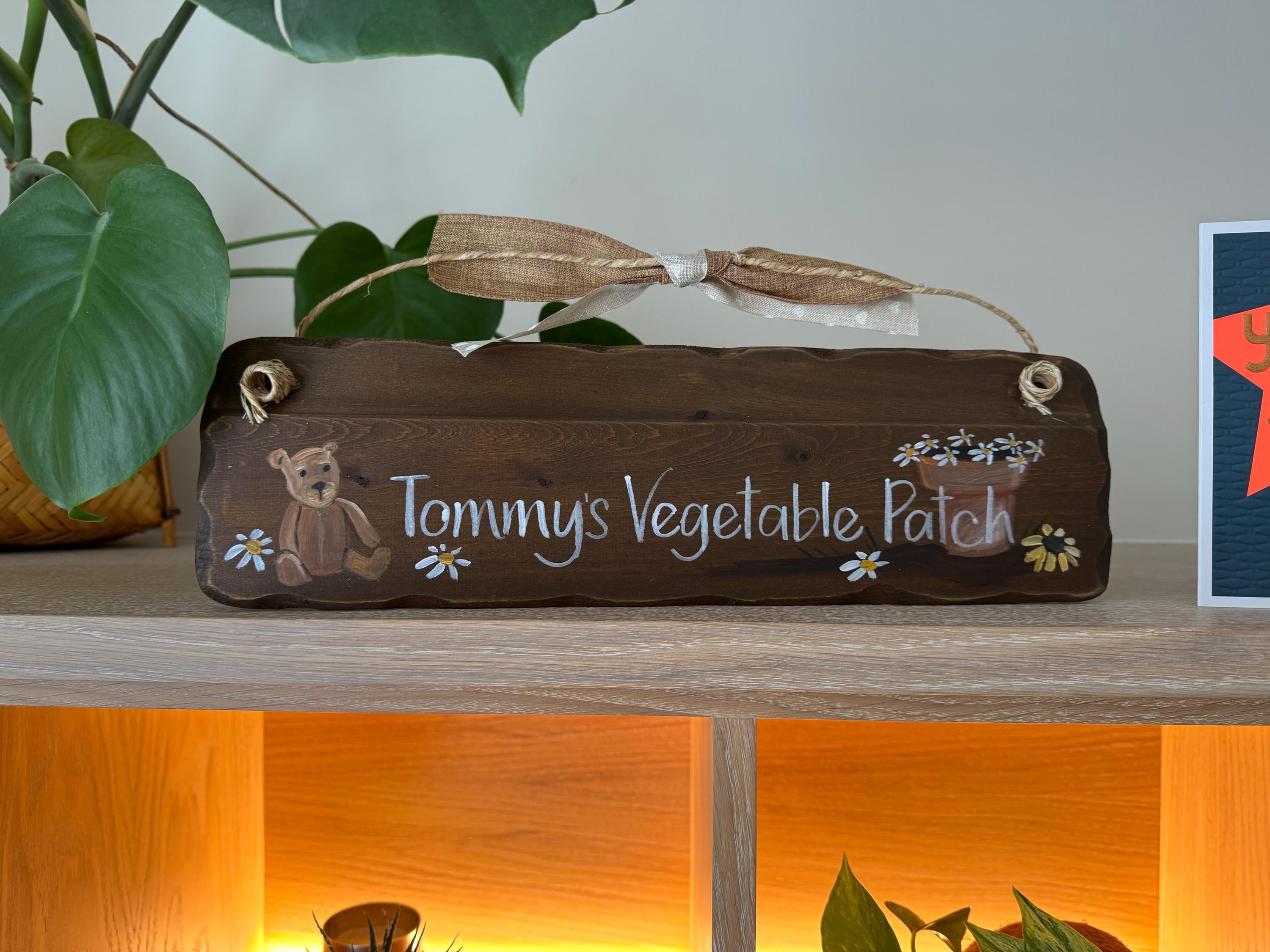 Custom Grandad&#39;s garden plaque. Unique birthday, anniversary & memorial gift. Trespassers will be composted sign. Handpainted custom sign