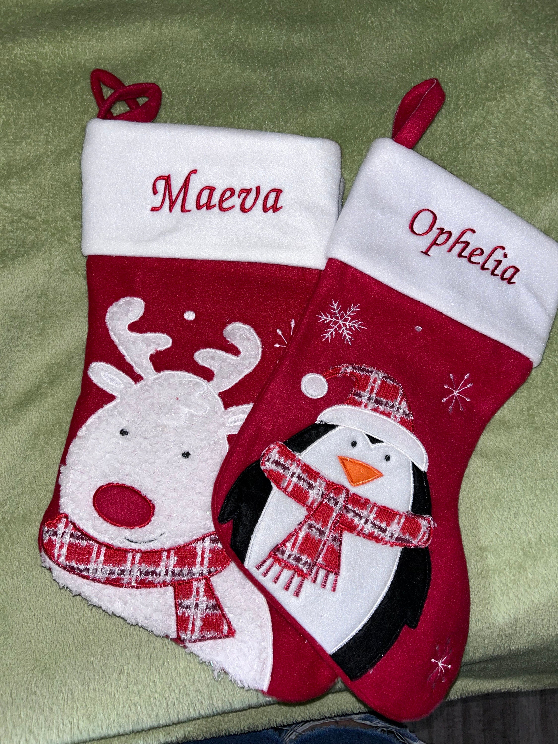 Luxury Deluxe Personalised Embroidered Christmas Fluffy Santa / Snowman / Penguin / Reindeer