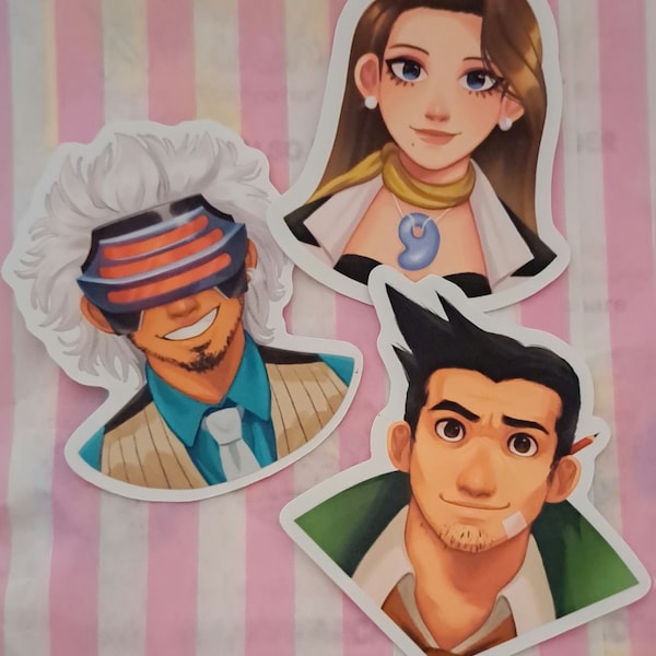 Phoenix Wright Ace Attorney Trilogy Handmade Stickers, Phoenix