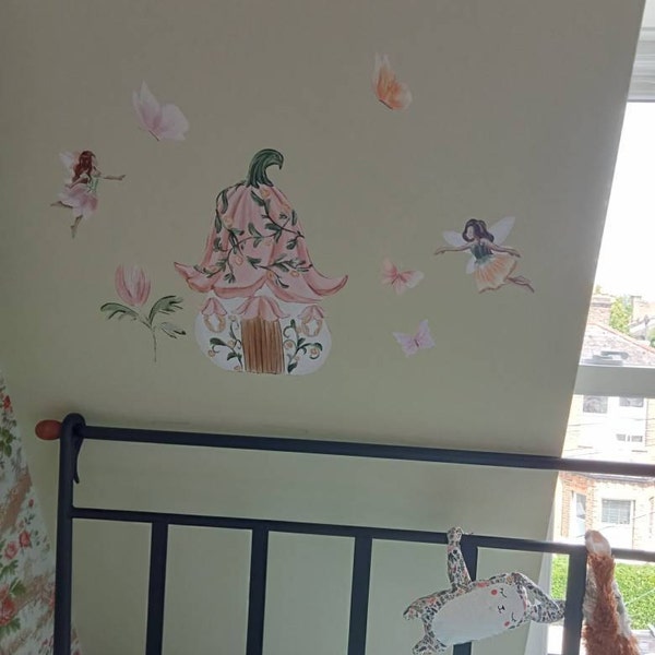 Fairy Wall Decal, Watercolor Fairies Wall Decal, Nursery Fairytale ...