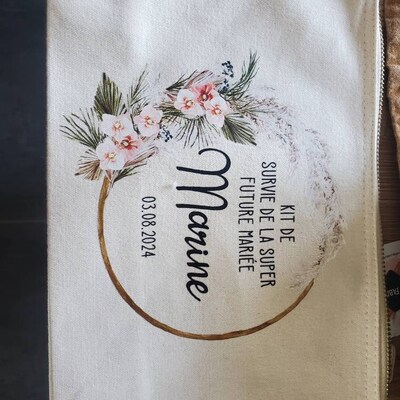 Trousse Maquillage Témoin De Mariée ShiQiao – En Toile, 25x17 Cm, Imprimé « Témoin De La Mariée », Cadeau Pratique Et Souvenir Durable
