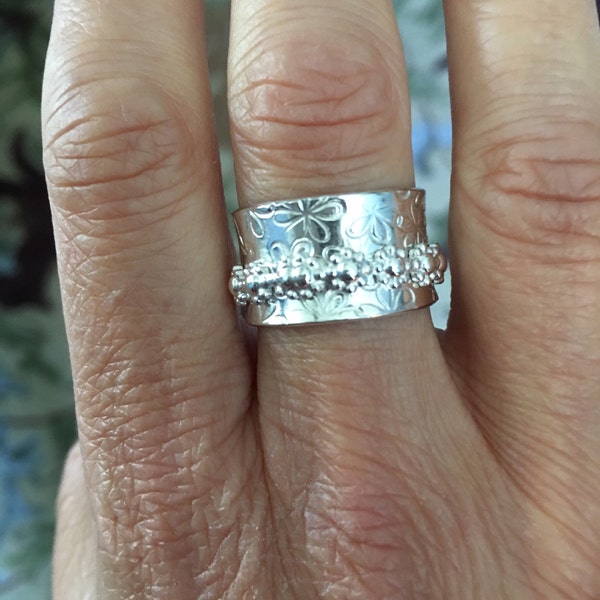 Spinner Ring Wide Spinning Band Wedding Ring Christmas Gift - Etsy