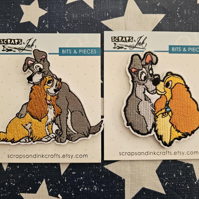 LADY & THE TRAMP Embroidered Iron-on Patch for Diy Crafts, Hats